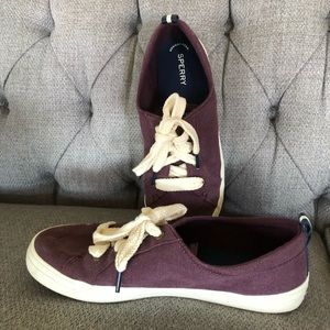 Maroon Sperry sneakers